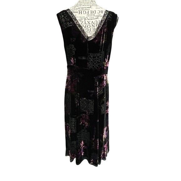 Vintage Jonathan Martin Burnout Velvet Semi-Sheer Floral Lace Trim Dress 8 - Picture 6 of 10